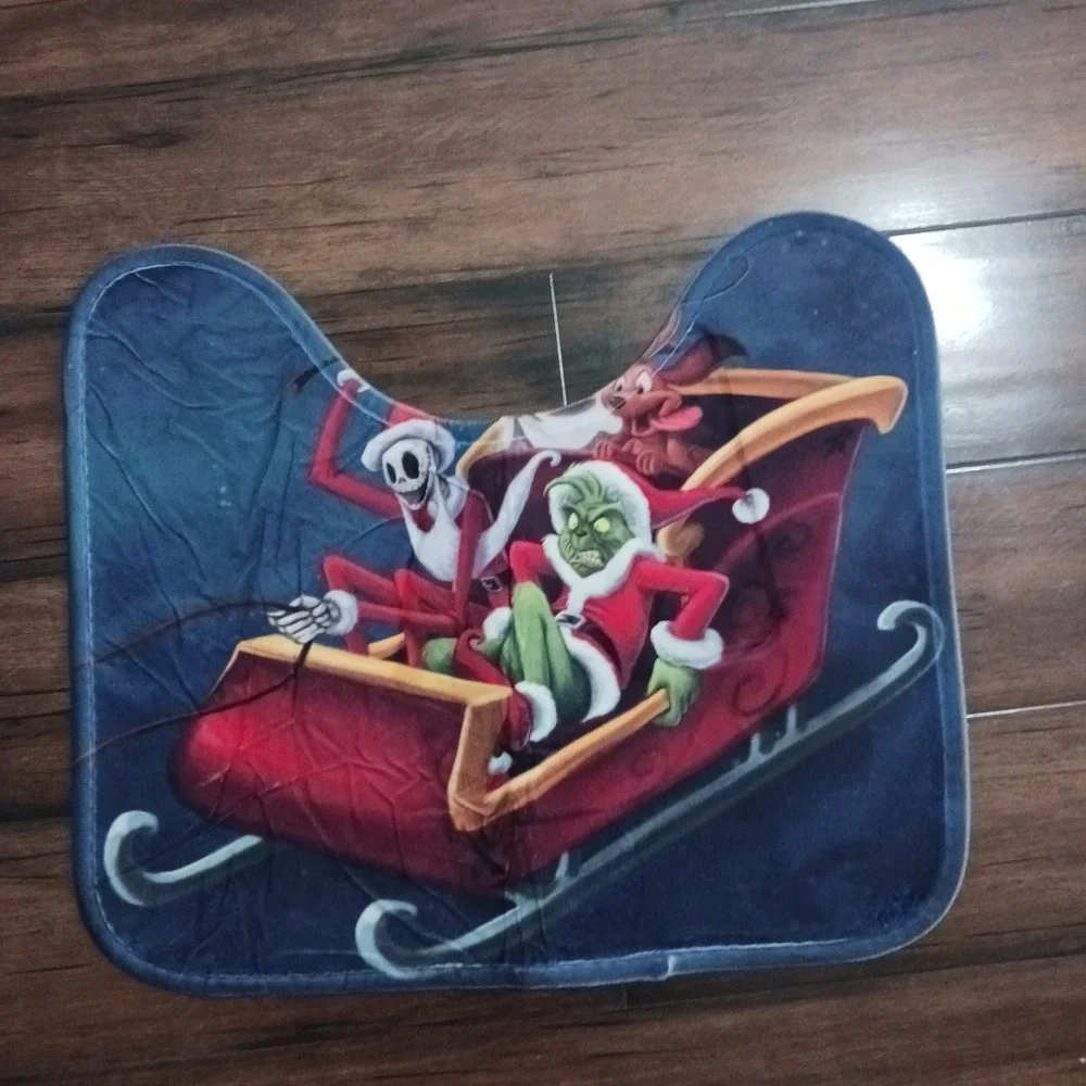 Nightmare Before Christmas Grinch Shower Curtain Bathroom Set 16pc Holiday Decor